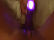 Wife's pussy getting boinked by vibrator